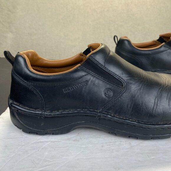 Red Wing Work Shoes Safety Toe‎ Black Leather Mens 8700 Slip On Loafer 11 E2 EE main image 4